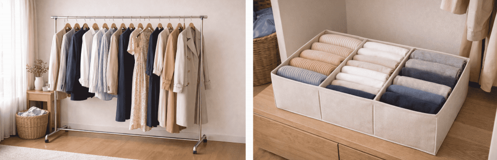 型崩れ対策・吊るす服とたたむ服