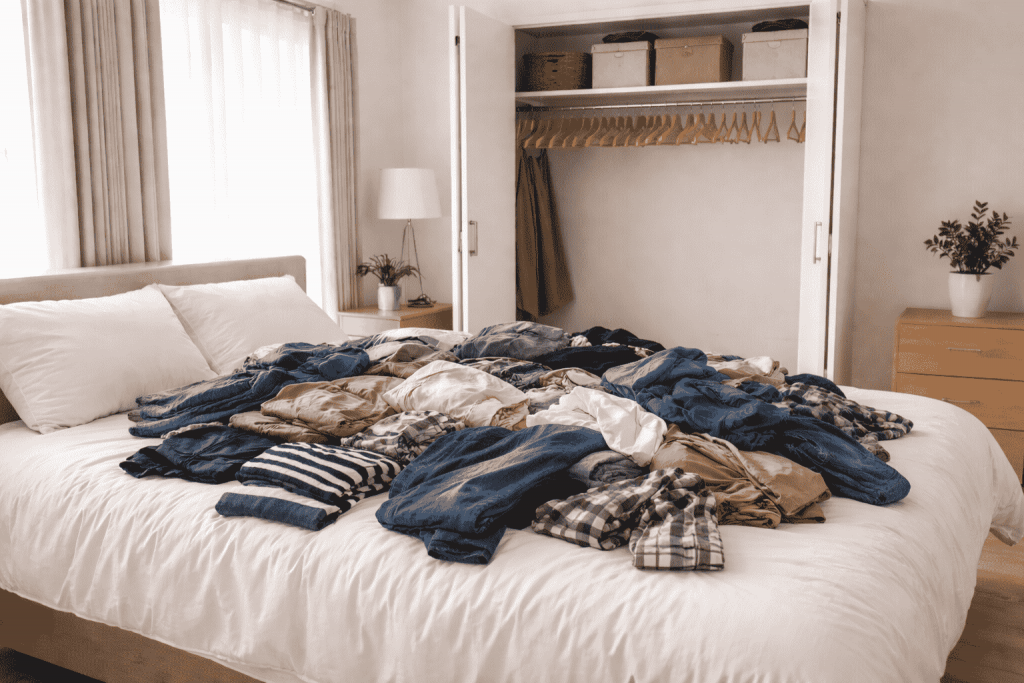 メインクローゼットの中の服