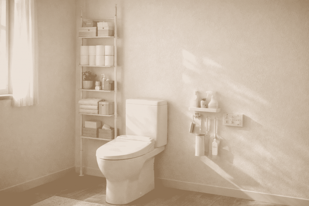 マンションの収納が足りないなら：トイレの壁に収納を足す